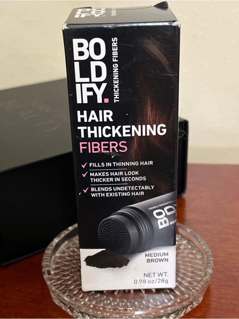 Boldify hair thickening fibers medium brown new